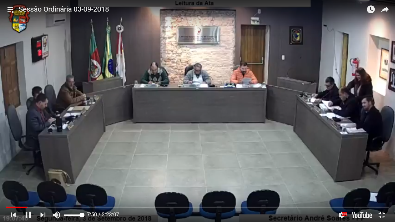 Resumo da Sessão Ordinária do dia 03 de setembro de 2018